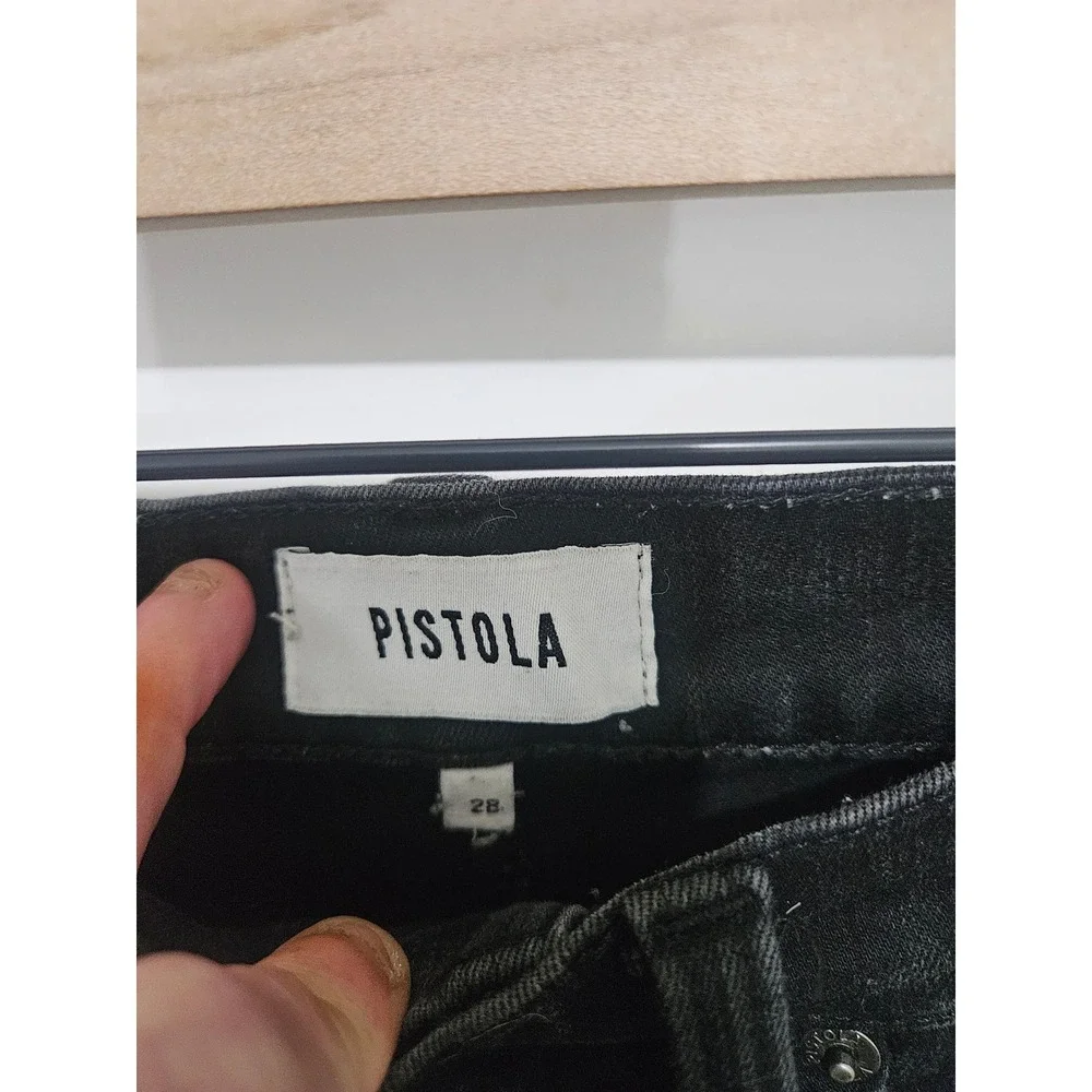 Pistola Black High Rise Raw Hem‎ Flare Jeans Size 28 P6088QAD-JBL